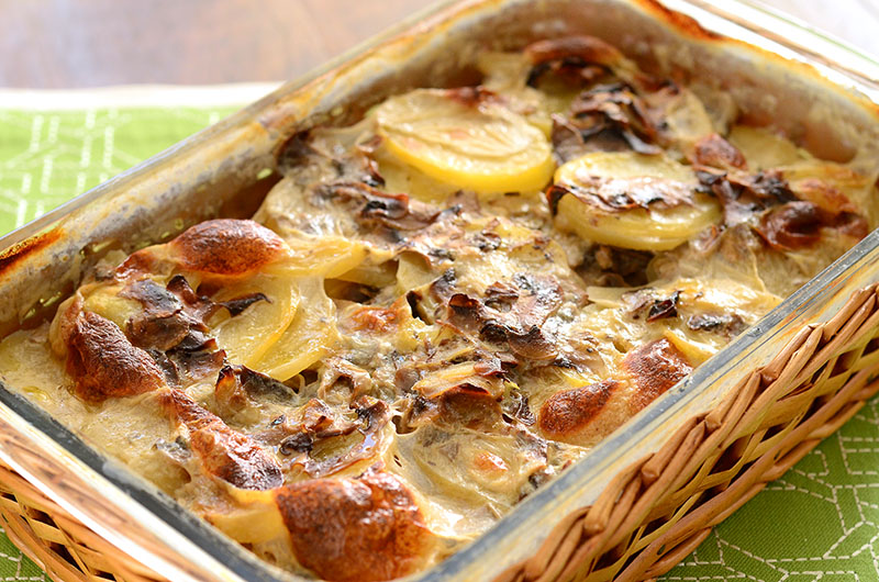 BATATAS E COGUMELOS AO CREME